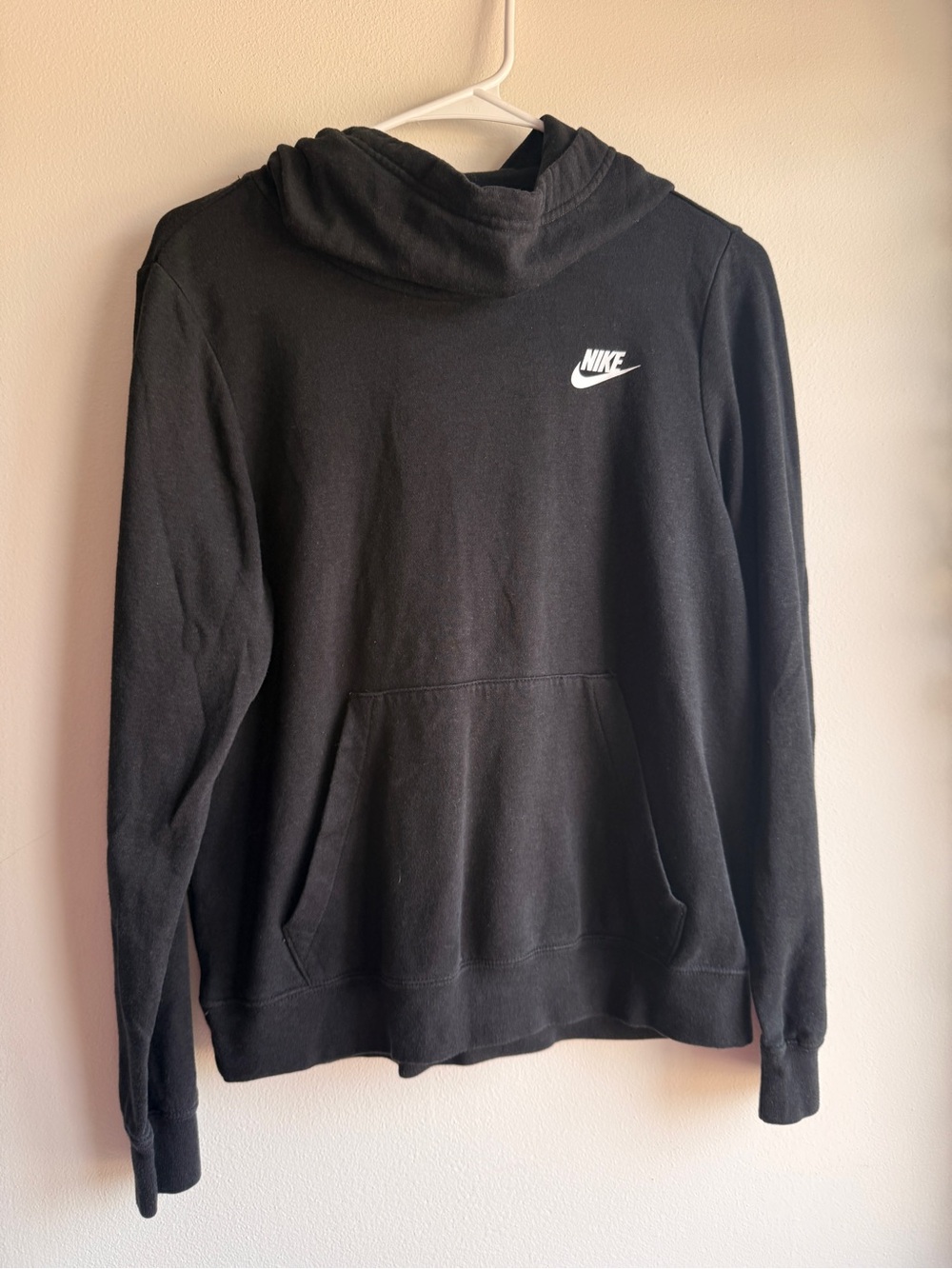 Nike Women’s Funnel Neck Black Hoodie Kangaroo Pocket Size S
